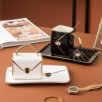 Chic Lady's Handbag-Inspired Coffee Cup Set - Perfect Gift for Birthdays and Holiday Celebrations!