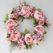 Enchanting Peony Silk Flower Wreath with Rattan Accent