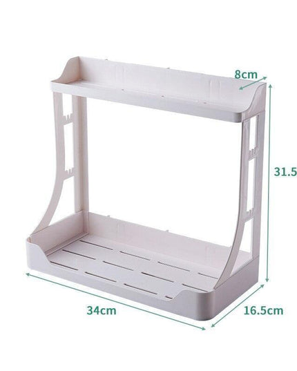 Sleek Two-Tier Bathroom Organizer with Easy No-Drill Installation