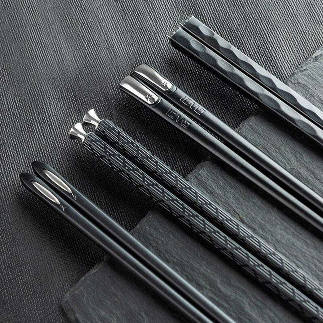Stylish Eco-Friendly Stainless Steel Sushi Chopsticks Collection - Set of 10