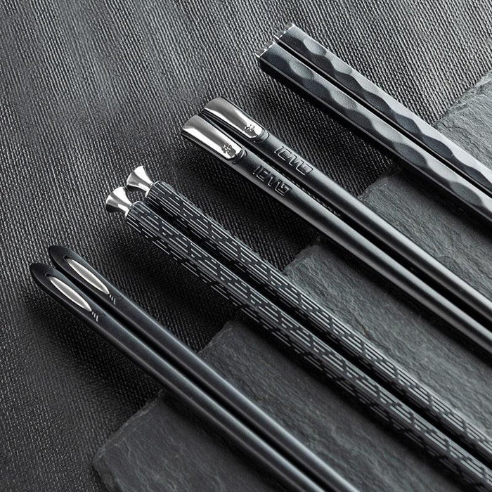 Stylish Eco-Friendly Stainless Steel Sushi Chopsticks - Set of 5 Pairs