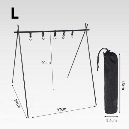 Portable Aluminum Camping Shelf with Foldable Hanging Rack for Outdoor Activities