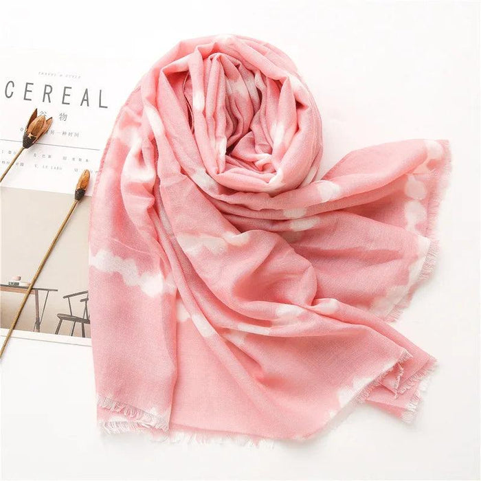 Luxurious Blue Porcelain Cashmere Blend Shawl - The Perfect Accessory for Any Occasion