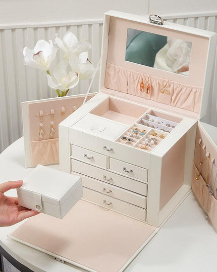 Elegant Dual-Purpose Jewelry Organizer and Makeup Storage Caddy