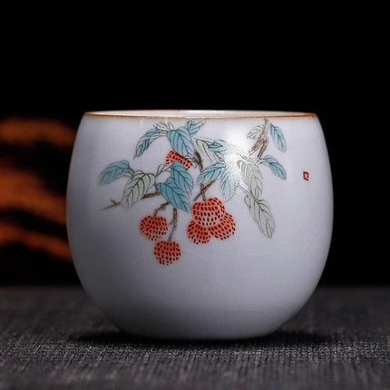 Handcrafted Ru Kiln Porcelain Tea Cup: A Sophisticated Touch to Your Tea Ritual