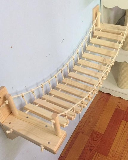 Feline Adventure Wall-Mounted Tree House: Multi-Level Cat Play Station with Hammock & Scratching Post