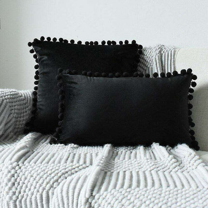 Luxurious Velvet Pillowcases with Whimsical Pom Pom Details - Ultimate Comfort and Charm