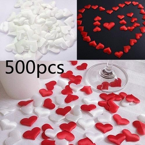 Romantic Heart-Shaped Petals for Weddings: 500pcs Bag of Timeless Elegance