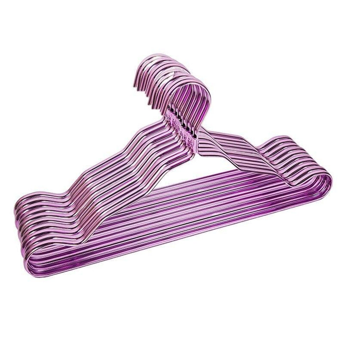 Vibrant 10-Pack Aluminum Alloy Hangers with Non-Slip Grip for Stylish Closet Organization