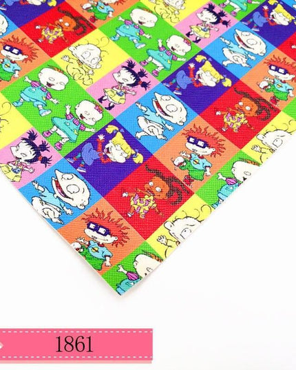 Cartoon Character Printed PVC Leather Craft Sheet for DIY Projects