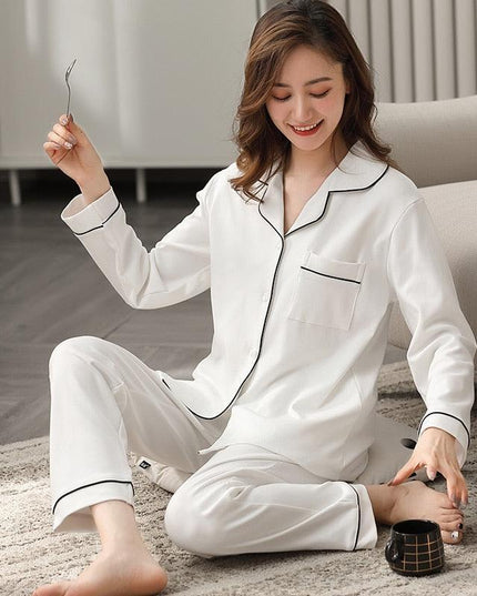 Cozy Couples Winter Cotton Pajama Set - Luxurious Sleepwear for Two