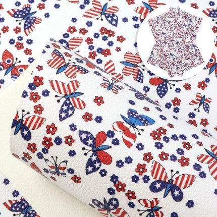 Patriotic Faux Leather Crafting Material - 20*33cm