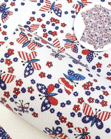 Patriotic Faux Leather Crafting Material - 20*33cm