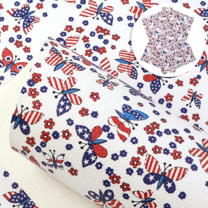 July 4th Celebration Faux Leather Crafting Material - 20*33cm