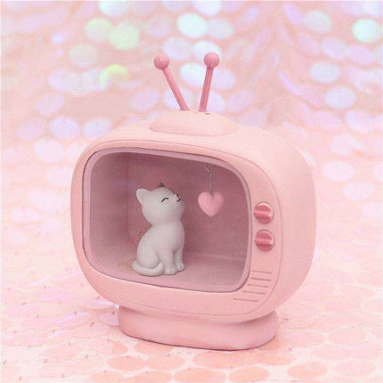 Charming Light Pink Cat Mini Lamp for a Magical Kids' Room