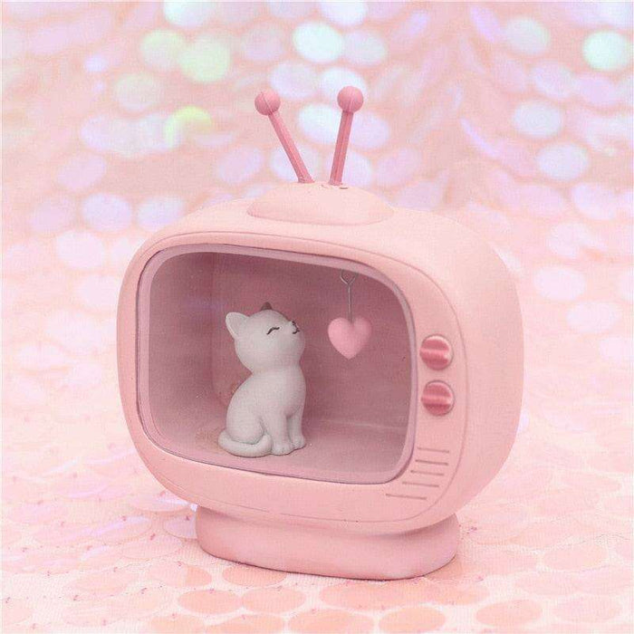 Charming Light Pink Cat Mini Lamp for a Magical Kids' Room