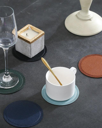 Elegant Leather Drink Coasters: Stylish Shield for Your Tabletop