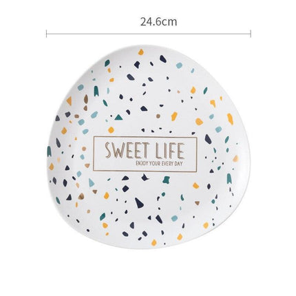 Chic Nordic Ceramic Plates with Unique Dot Design for a Stylish Dining Experience