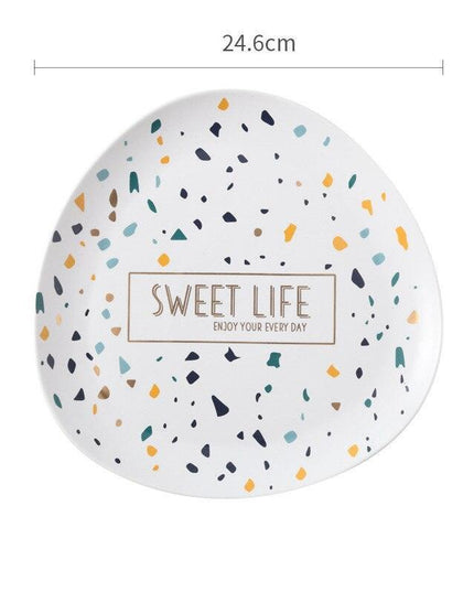 Chic Nordic Ceramic Plates with Unique Dot Design for a Stylish Dining Experience