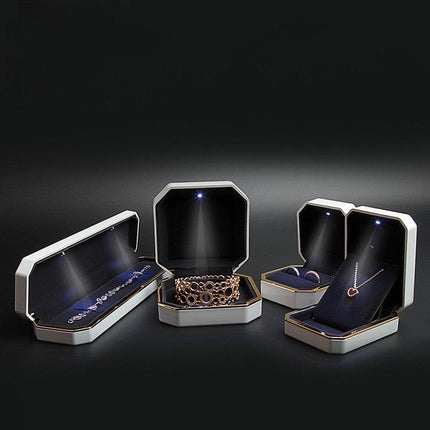 Luxury Velvet-Lined Jewelry Storage Boxes with Glossy Finish