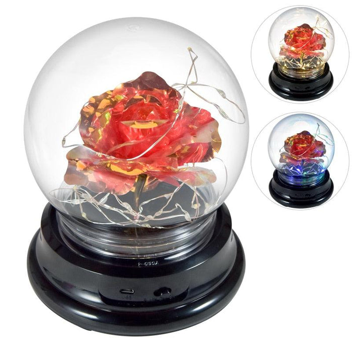 Eternal Radiance LED Rose Dome - Enchanting Preserved Flower with LED Glow