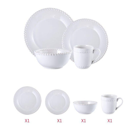 Elegant European Ceramic Dish Set of 4 pcs for Upscale Dining Experiences