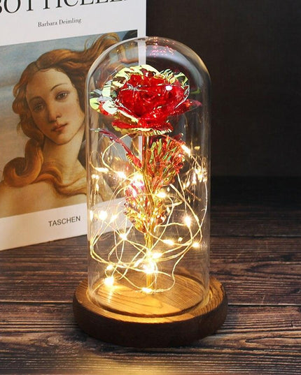 Eternal Rose LED Glass Dome for Enchanting Decor