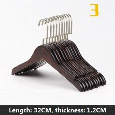 Elegant Wardrobe Enhancement: 10-Piece Premium Solid Wood Hanger Set