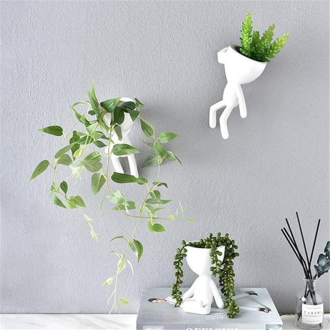Elegant White Ceramic Hanging Planters for Home Aesthetic Enhancement