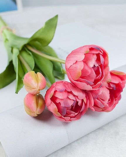 Luxe Artificial Tulip Display - Stunning 40CM Faux Floral Arrangement for Elegant Home Accents