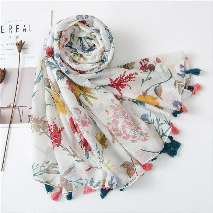 Luxurious Blue Porcelain Cashmere Blend Shawl - The Perfect Accessory for Any Occasion