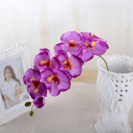 Orchid Splendor: Luxurious Silk Floral Arrangement for Stylish Living