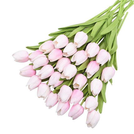31-Piece Lifelike Real Touch Tulip Arrangement for Weddings and Home Decoration