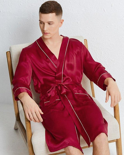 Silken Serenity Kimono Nightgown: Luxe Sleepwear for the Modern Groom