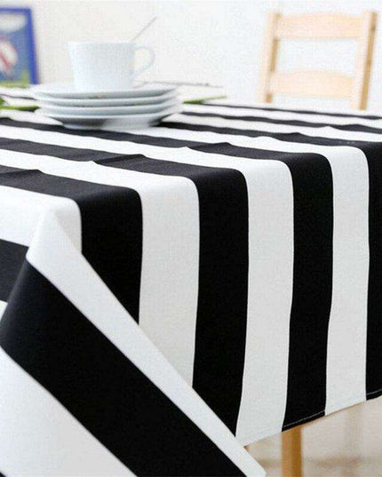 Stylish Striped Canvas Tablecloth | Timeless Elegance and Durability