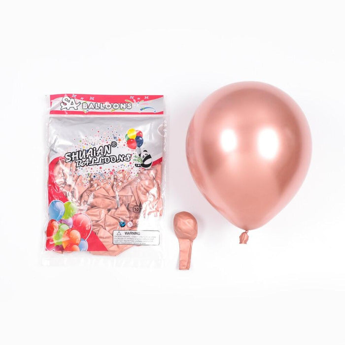 Elegant Chrome Metallic Latex Balloon Set - 50 Pieces for Celebratory Events