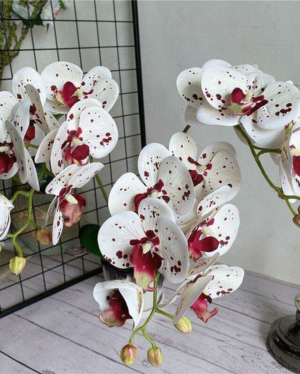 Sophisticated Elegance: Lifelike Faux Orchid Stem for Timeless Home Decor