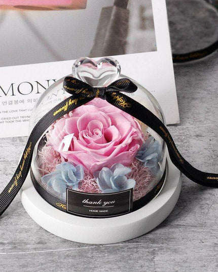 Captivating Glass Rose Lamp in Elegant Dome - A Cherished Emblem of Love