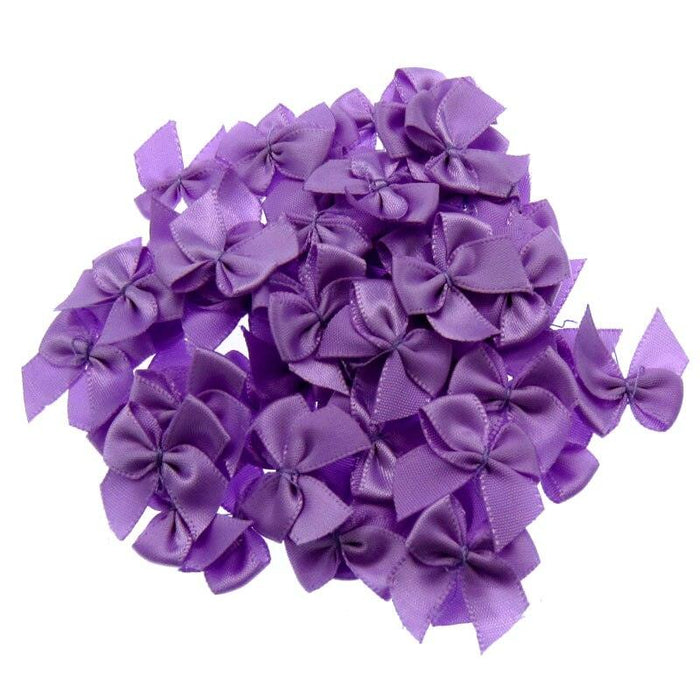 Elegant Mini Satin Ribbon Bows Pack - 50 Pieces for Stylish DIY Crafting