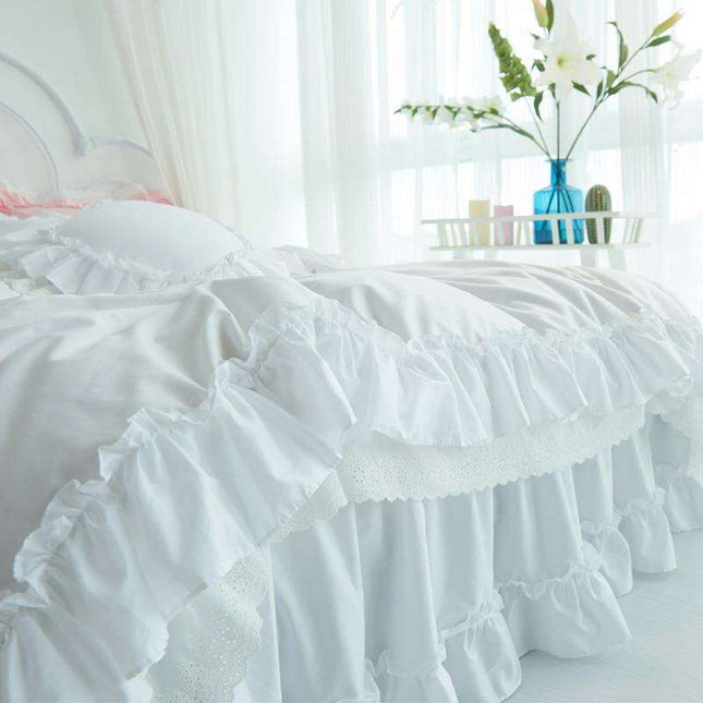 Fairytale White Lace Ruffle Bedding Collection