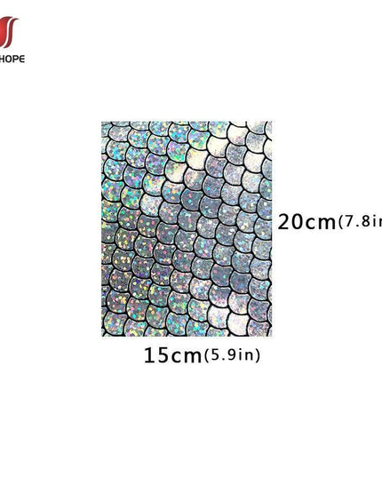 Enchanted Holographic Mermaid Scale PU Faux Leather for Creative DIY Crafts