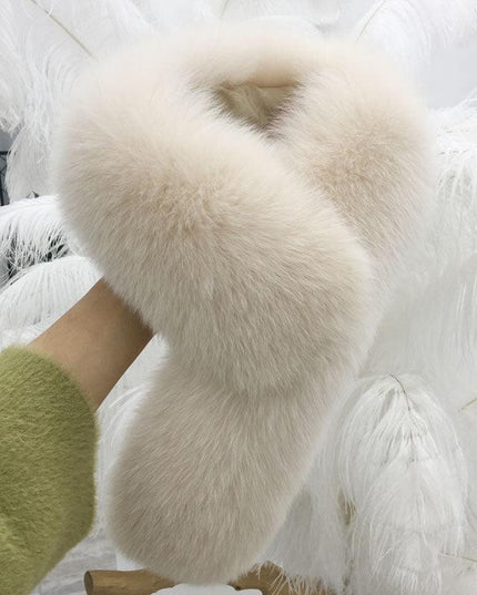 Opulent Fox Fur and Wool Scarf Collar - Transform Your Winter Wardrobe with Elegance
