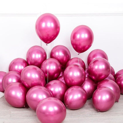 Elegant Chrome Metallic Latex Balloon Set - 50 Pieces for Celebratory Events