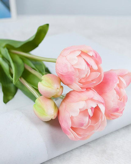 Luxe Artificial Tulip Display - Stunning 40CM Faux Floral Arrangement for Elegant Home Accents