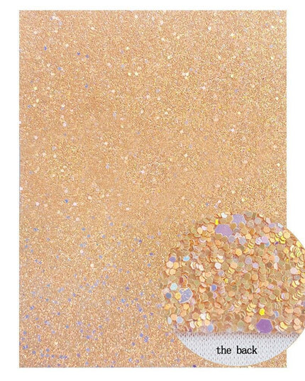 Glamorous Golden Purple Chunky Glitter Faux Leather Sheets for Creative DIY Projects
