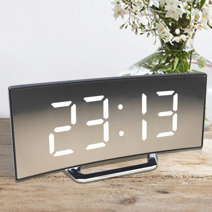 Curved Screen LED Digital Alarm Clock with Temperature and Snooze Function-Home Décor›Decorative Accents›Desk Décor›Clocks›Alarm Clocks-Très Elite-Type1-China-Très Elite