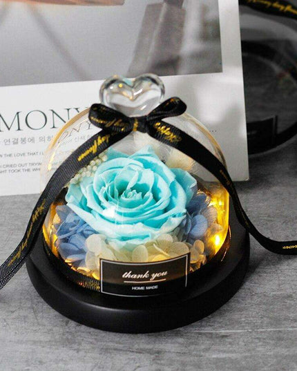 Captivating Glass Rose Lamp in Elegant Dome - A Cherished Emblem of Love