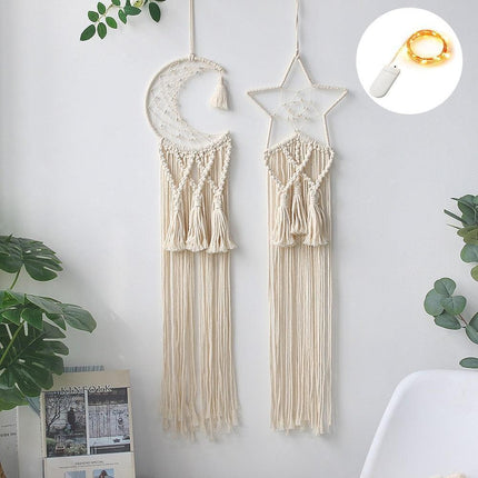 Moonlit Dreams Macrame Wall Hanging - Handcrafted Eco-Conscious Bohemian Decor