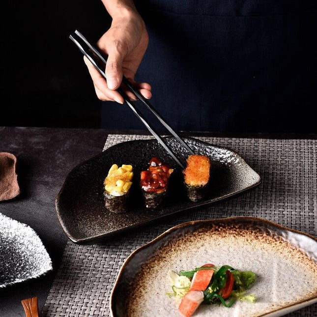 Sophisticated Japanese-Inspired Porcelain Plate Set for Elegant Dining