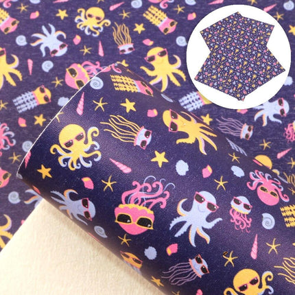 Dinosaur Dreams Faux Leather Fabric for Creative Projects